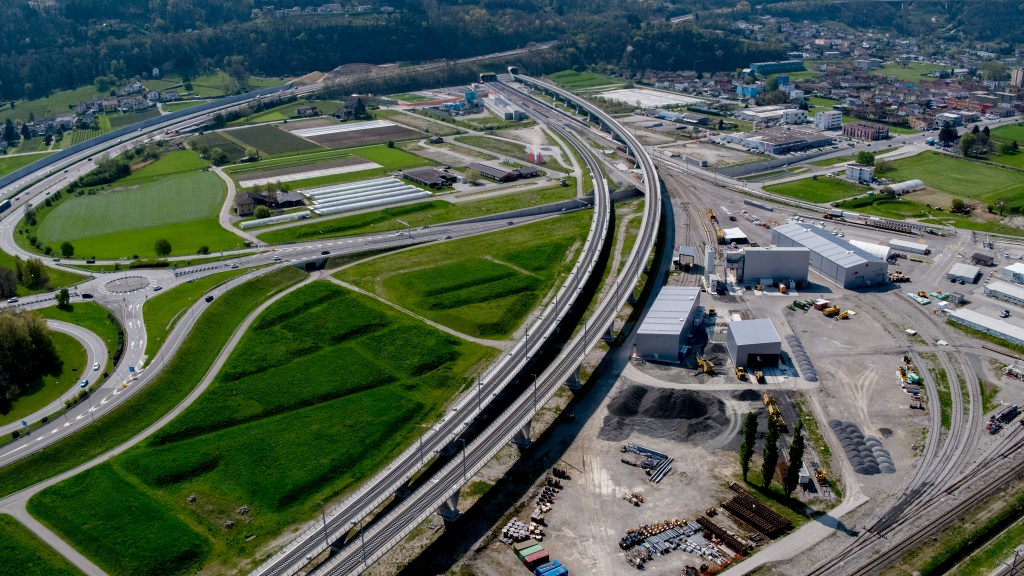 Ceneri-Basistunnel Nordportal und Zulaufstrecke Camorino