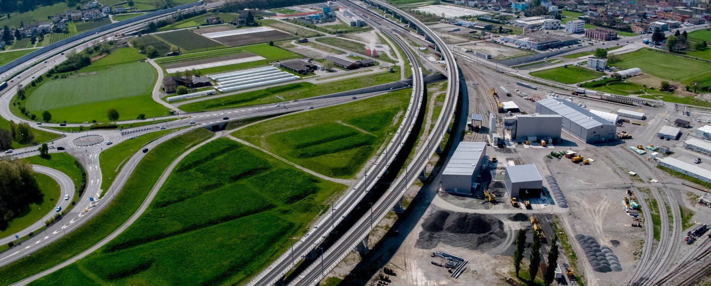 Ceneri-Basistunnel Nordportal und Zulaufstrecke Camorino